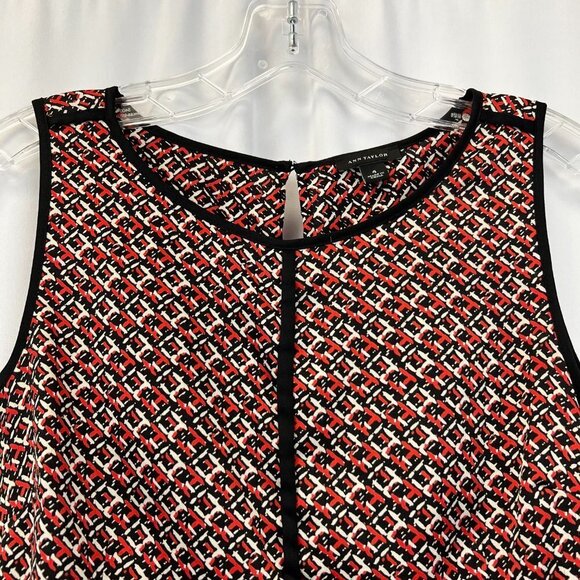 Ann Taylor Womens Multicolor Sleeveless Round Neck Side Zip Blouse Top Size 4 - Picture 4 of 10
